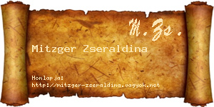 Mitzger Zseraldina névjegykártya